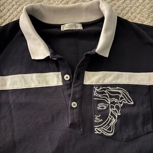 Versace Collection Men's Blue Polo Shirt
